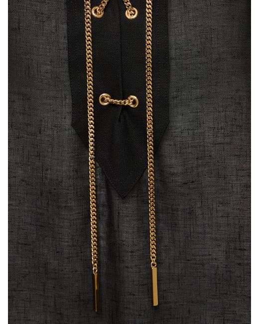 Vestido caftan de crepe con cordones Michael Kors de color Black