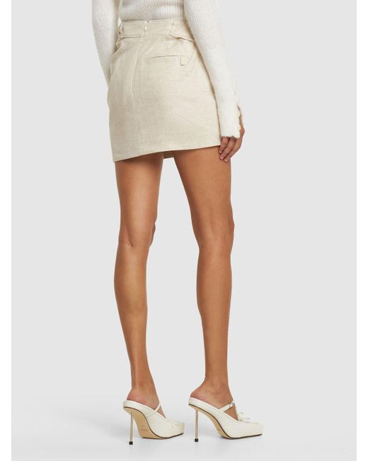 Jacquemus Natural Minirock Aus Canvas "la Mini Jupe Bahia"