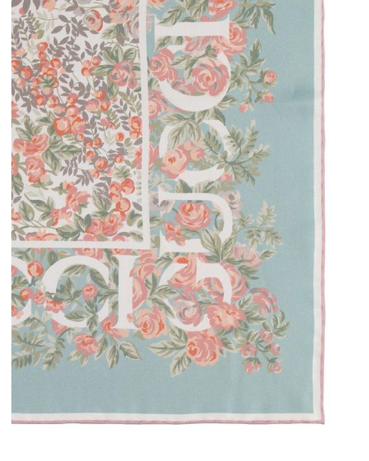 Foulard carré à imprimé gg floral Gucci en coloris Multicolor