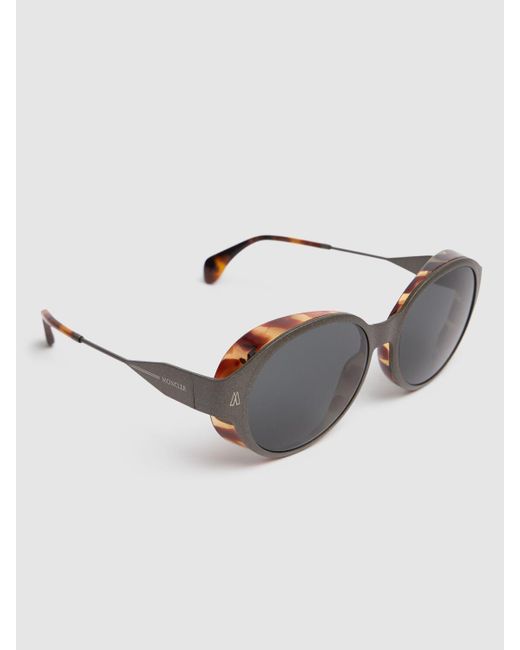 Moncler Auros ラウンド チタニウム サングラス Gray