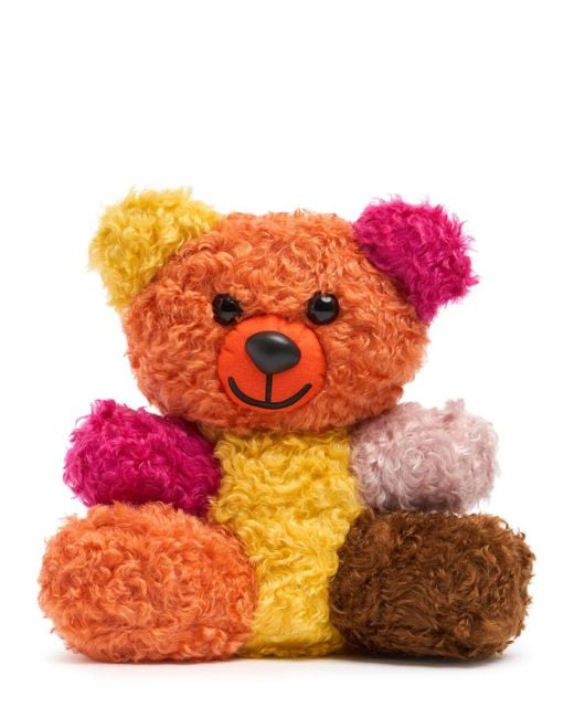 Moschino Orange Teddy Item Bag Mohair Backpack