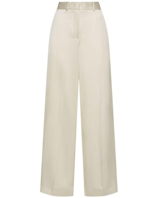 Pantalon ample en sergé de soie et viscose Jil Sander en coloris White