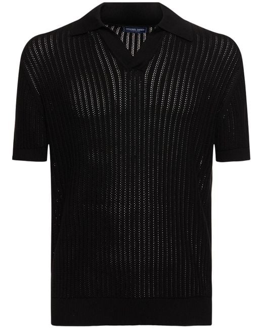 Polo rino in maglia di misto cashmere di Frescobol Carioca in Black da Uomo