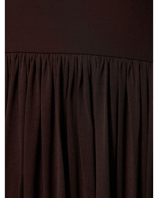 Michael Kors Purple Stretch Jersey Flared Long Dress