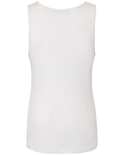 Tank top in cotone con logo di Dolce & Gabbana in White da Uomo