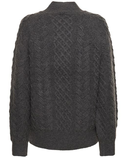 THE GARMENT Gray Como Wool Blend Cable Knit Sweater