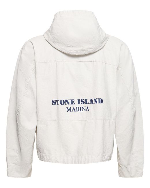 Giacca marina in lino di Stone Island in White da Uomo