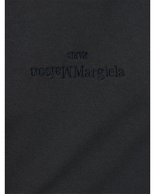 Maison Margiela Black Logo Cotton Jersey Hoodie for men