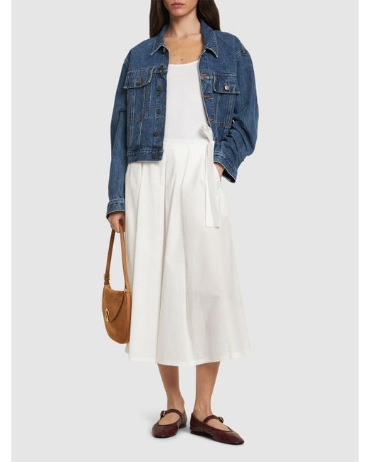 ★Weekend Max Mara★Folk コットンポプリンミディスカート WEEKEND-MAX-MARA フォークコットンポプリンミディスカート