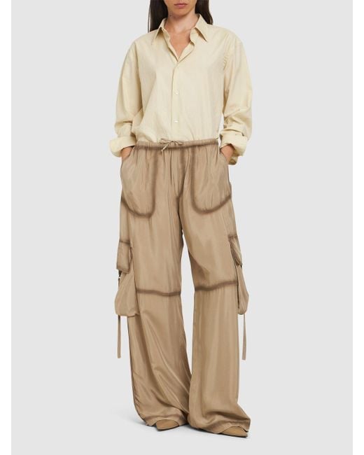 Acne Pock ビスコースワイドカーゴパンツ Natural