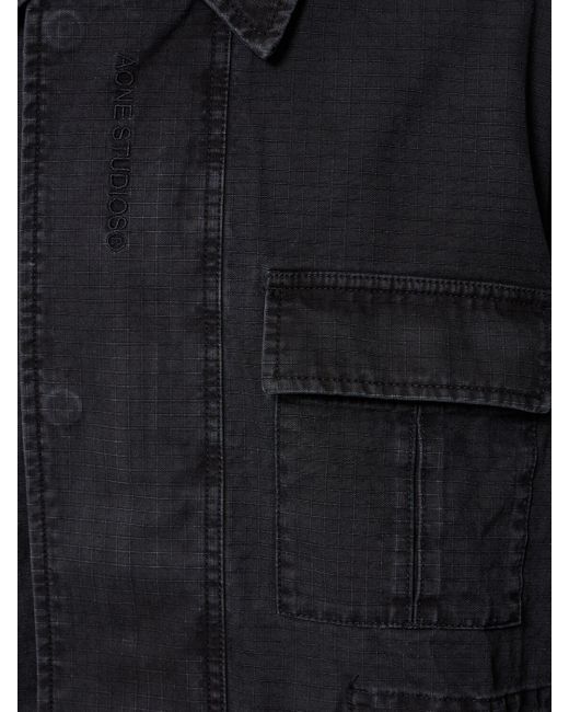 Acne Black Ostera Cotton Ripstop Jacket for men