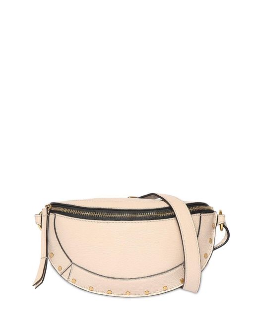 Isabel Marant Natural Mini Skano Studded Leather Belt Bag