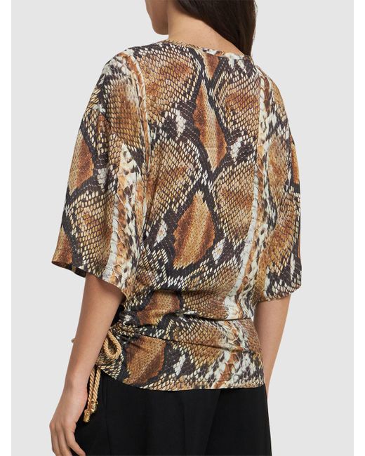 Roberto Cavalli プリント入りビスコースtシャツ White