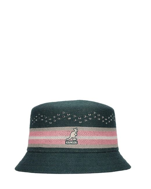 Kangol Green Slick Stripe Bin Hat for men