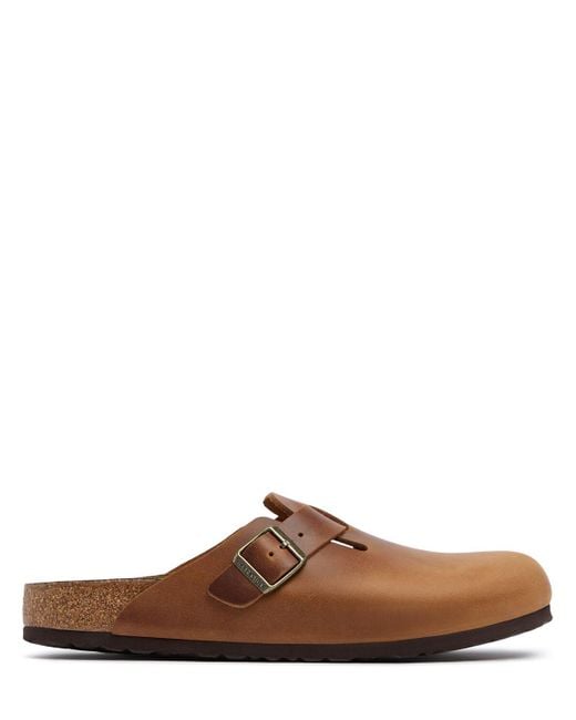 Birkenstock Brown Boston Oiled Leather Mules for men