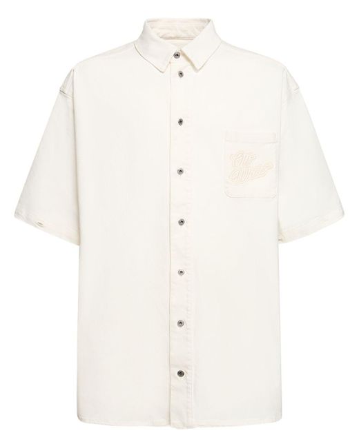 Off-White c/o Virgil Abloh White 90S Logo Cotton Denim Overshirt for men
