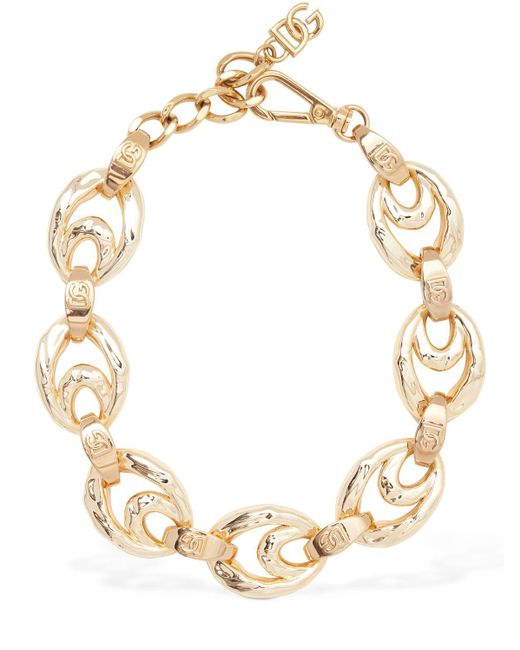 Dolce & Gabbana Natural Dg Chunky Chain Collar Necklace
