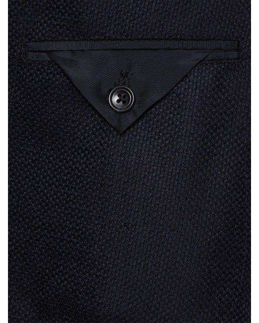 Tagliatore Zweireihiger Blazer Aus Wolle "hopsack" in Blue für Herren