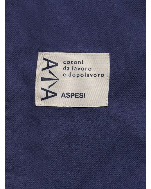 Aspesi Blue Cotton Blend Twill Suit for men