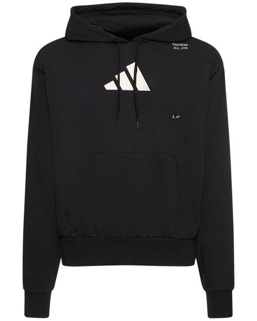 Adidas Originals Black Logo Hooded Sweatshirt for men