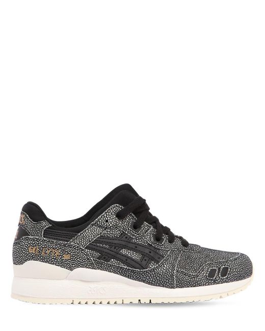 asics black leather trainers