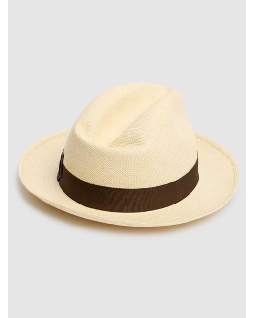 メンズ Borsalino Quito ストローパナマハット White