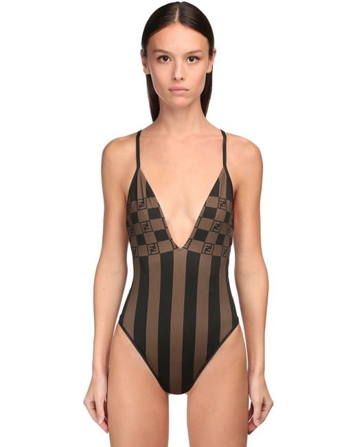 Fendi Brown One-piece Swimsuit