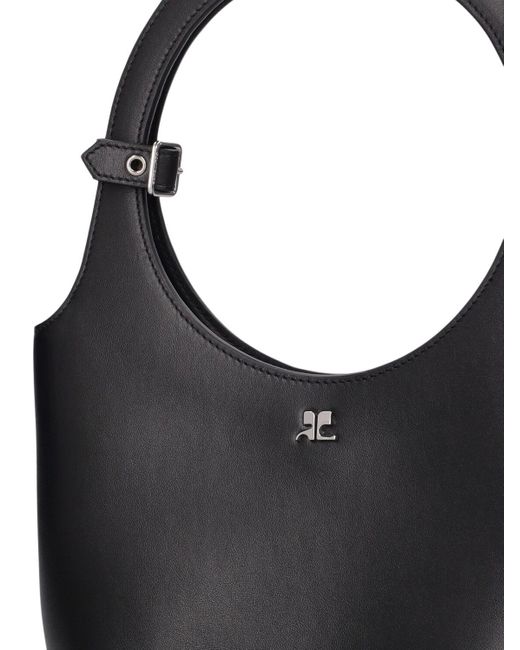 Courreges Black Holy Leather Top Handle Bag