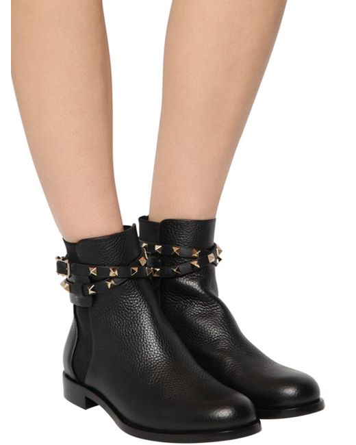 valentino rockstud leather boots