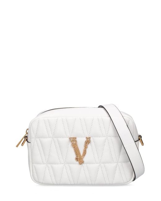 Versace Quilted Leather Camera Bag in White Lyst