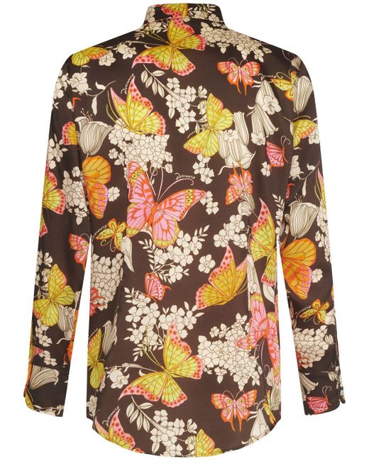 DSquared² Orange Butterfly Printed Shirt for men