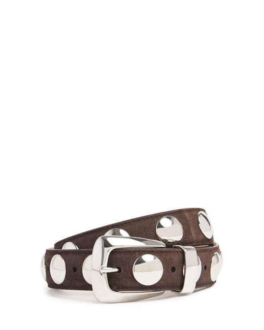 Ceinture en daim clouté benny 3 cm Khaite en coloris White