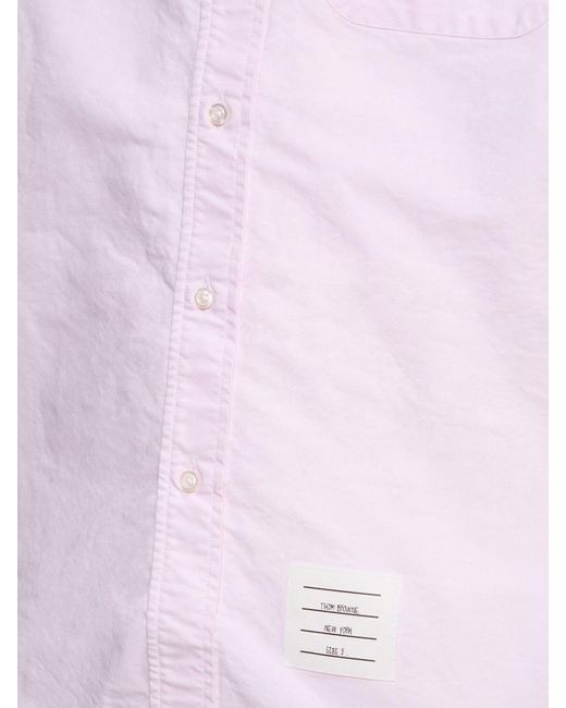 Thom Browne Pink Straight Fit Mini Round Collar Shirt for men
