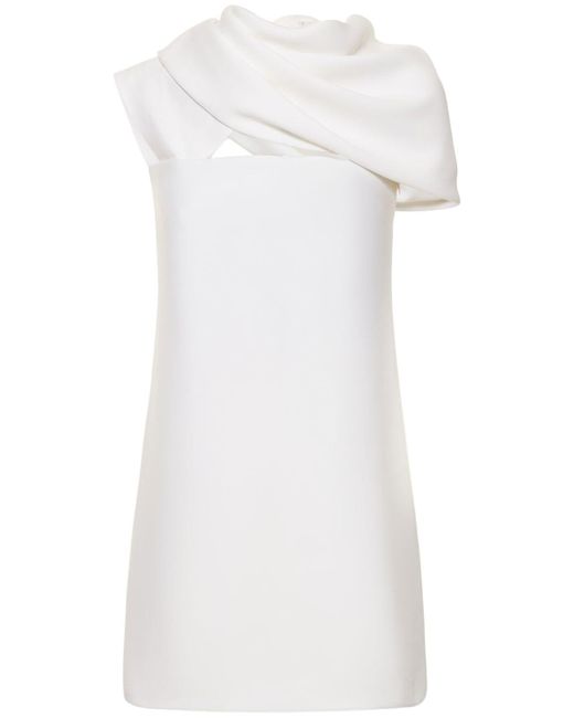 Ferragamo White Cady Hooded Mini Dress