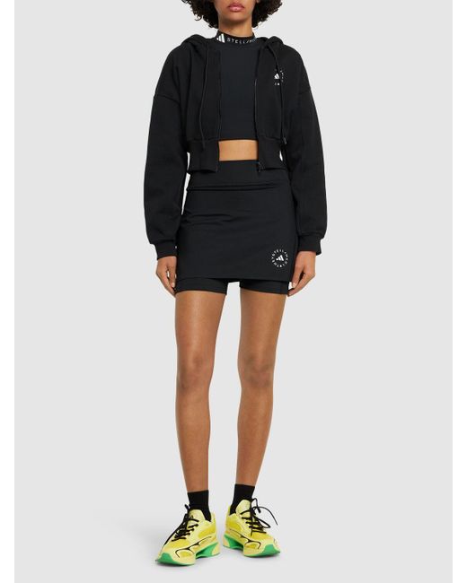 Adidas By Stella McCartney Black Cropped Zip-up Sweatshirt