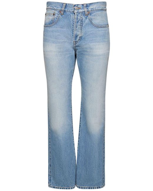 Jeans vita media victoria in denim di cotone di Victoria Beckham in Blue