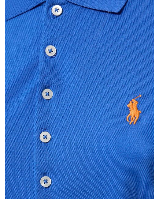 Polo Ralph Lauren Blue Polohemd Aus Stretch-baumwollmesh "julie"
