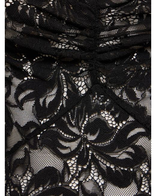 Rabanne White Off-The-Shoulder Lace L/S Midi Dress