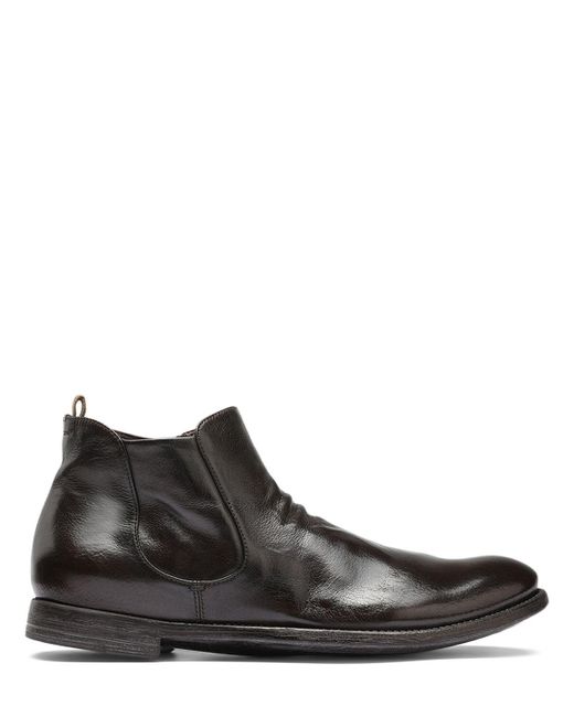 Officine Creative Brown Ingnis Leather Ankle Boots for men