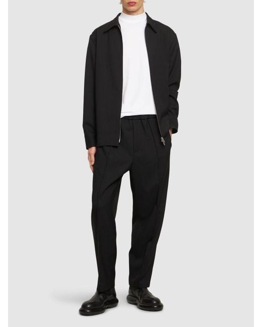 Pantaloni cropped relaxed fit di Jil Sander in Black da Uomo