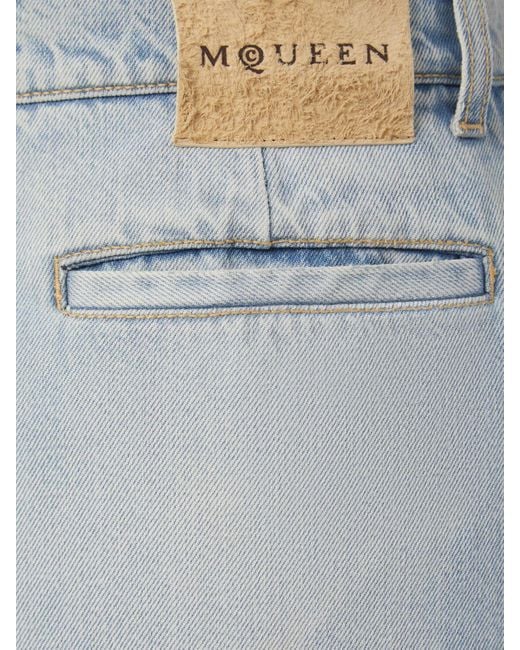 メンズ Alexander McQueen コットンデニムショートパンツ Blue
