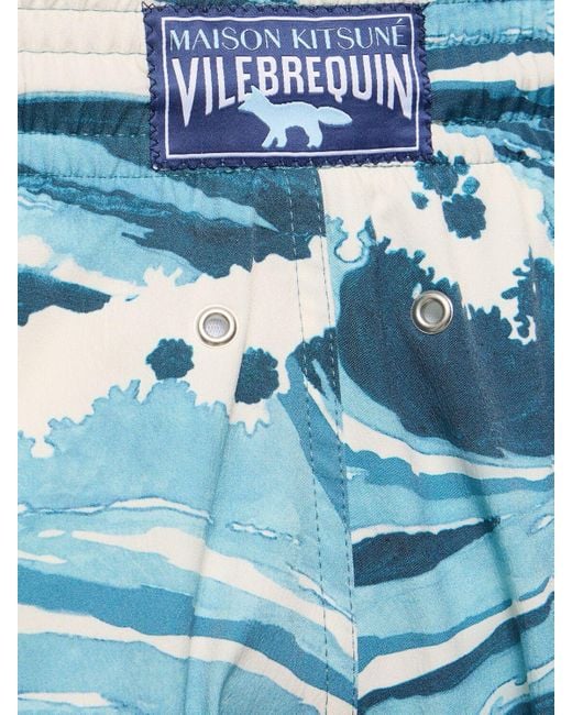 Vilebrequin Blue X Maison Kitsuné Swim Shorts for men