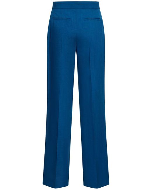 Tory Burch Blue Tailored Draped Wide Pants