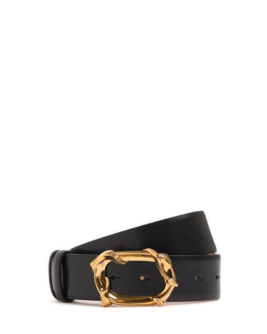 Alexander McQueen White The Snake Leather Belt