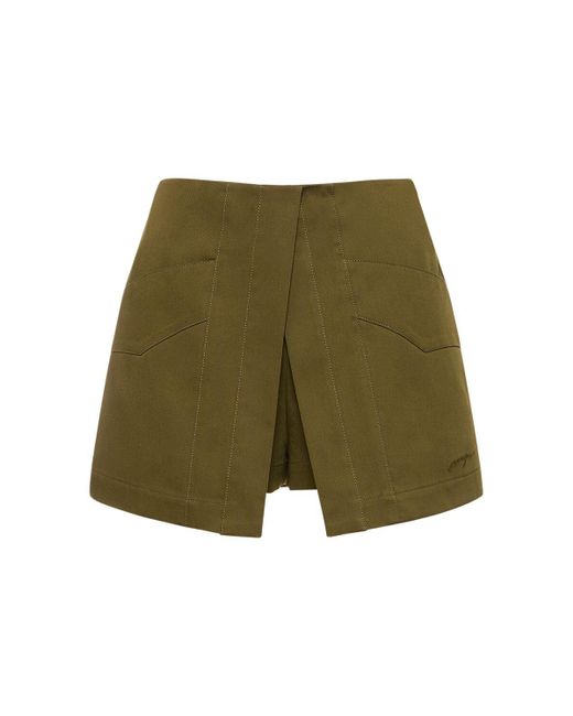 MSGM Green Shorts Aus Stretch-baumwolle