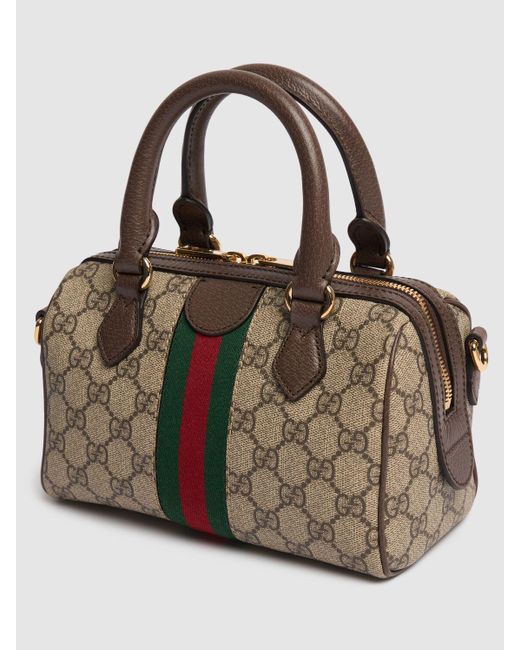Gucci Metallic Mini Ophidia Gg Canvas Top Handle Bag