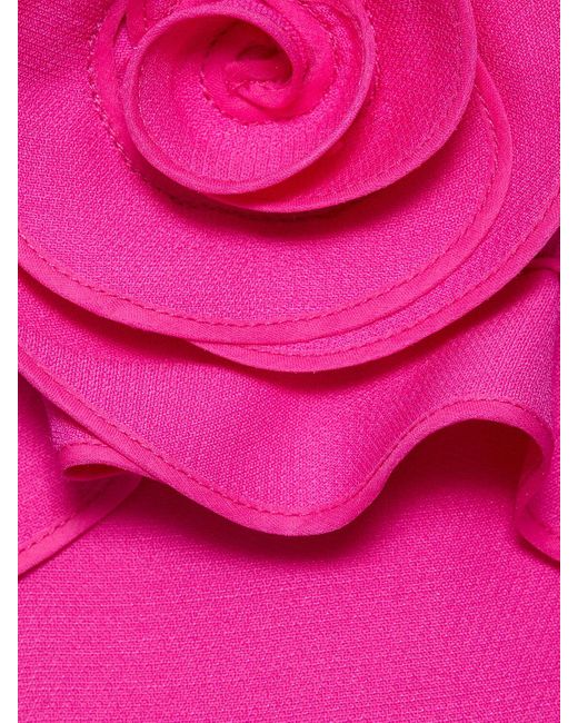Vestito in crepe di lana e seta con cutout di Valentino in Pink