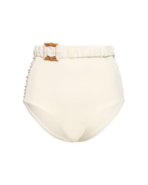 Slip bikini mahaba in lycra / cintura di Johanna Ortiz in White