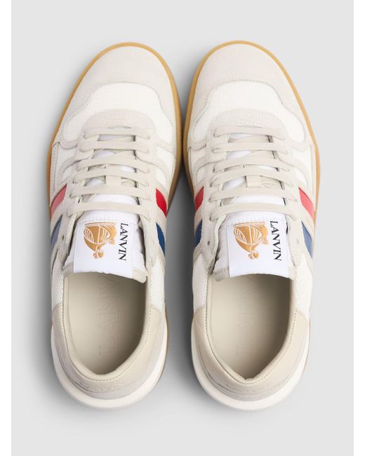 Lanvin White Clay Leather Low Top Sneakers for men