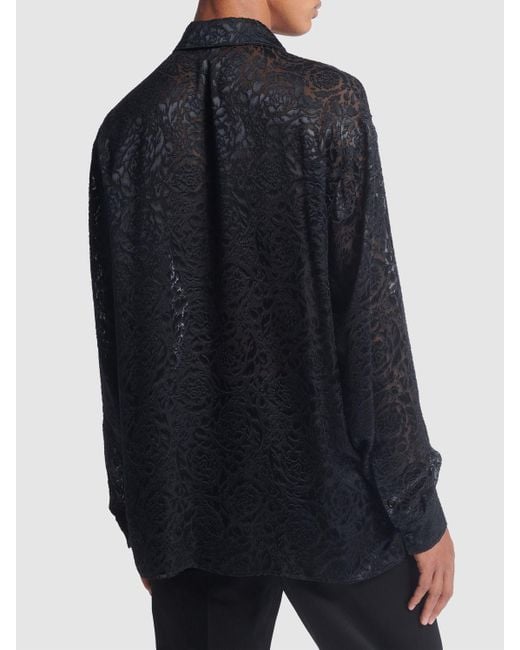 Camisa de viscosa y seda estampada Versace de hombre de color Gray